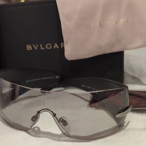 Bulgari Black Sunglasses with Modern Wrap-Around Design